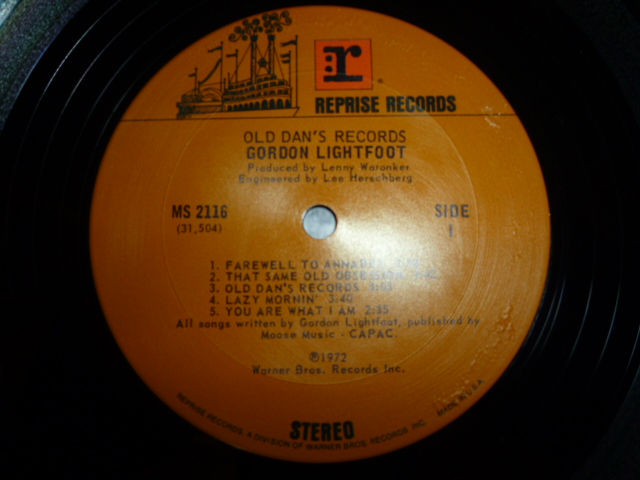 画像: GORDON LIGHTFOOT/OLD DAN'S RECORDS