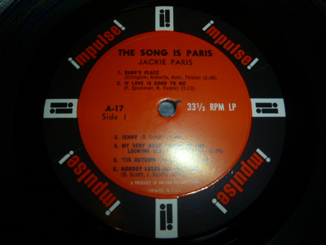 画像: JACKIE PARIS/THE SONG IS PARIS