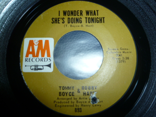 画像1: TOMMY BOYCE & BOBBY HART/I WONDER WHAT SHE'S DOING TONIGHT