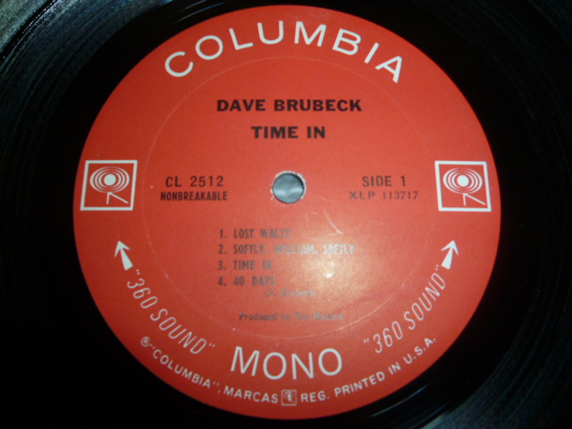 画像: DAVE DRUBECK/TIME IN