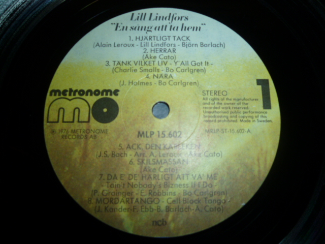 画像: LILL LINDFORS/EN SANG ATT TA HEM