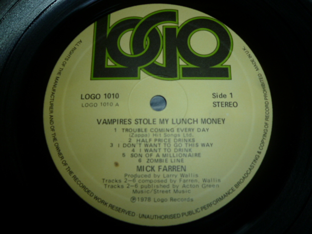 画像: MICK FARREN/VAMPIRES STOLE MY LUNCH MONEY