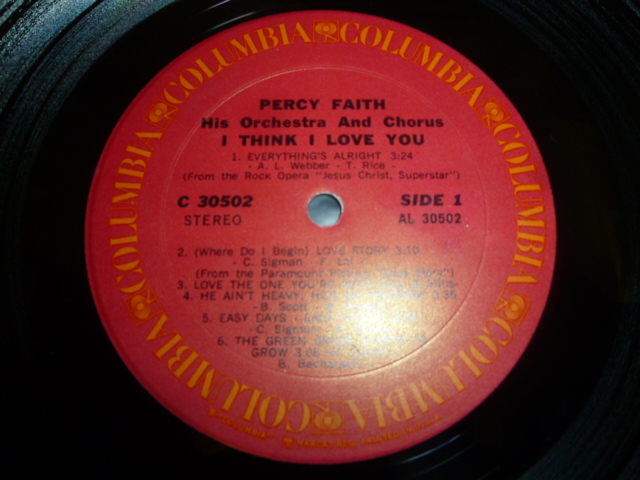 画像: PERCY FAITH/I THINK I LOVE YOU