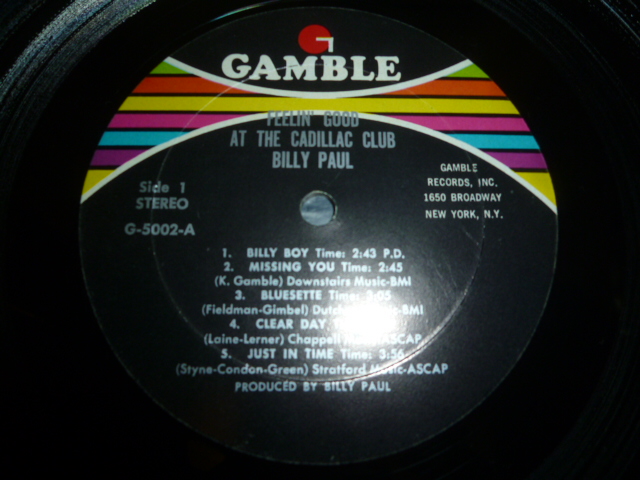 画像: BILLY PAUL/FEELIN' GOOD AT THE CADILLAC CLUB