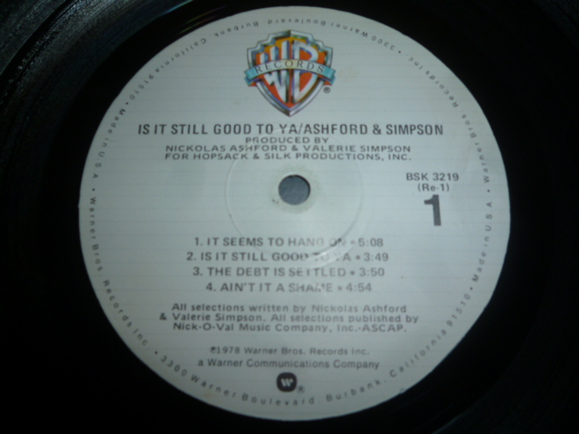 画像: ASHFORD & SIMPSON/IS IT STILL GOOD TO YA