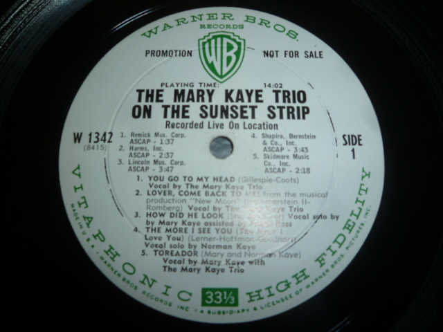 画像: MARY KAYE TRIO/ON THE SUNSET STRIP