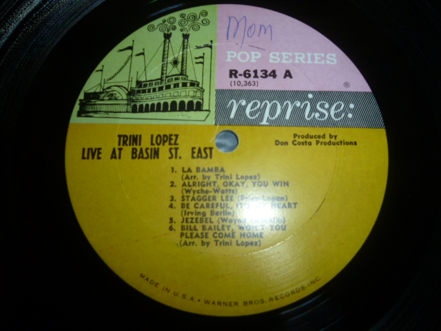 画像: TRINI LOPEZ/LIVE AT BASIN ST. EAST