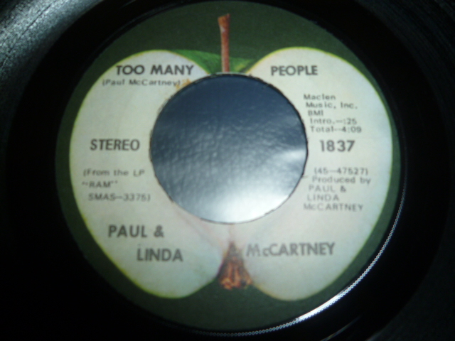 画像1: PAUL & LINDA McCARTNEY/TOO MANY PEOPLE