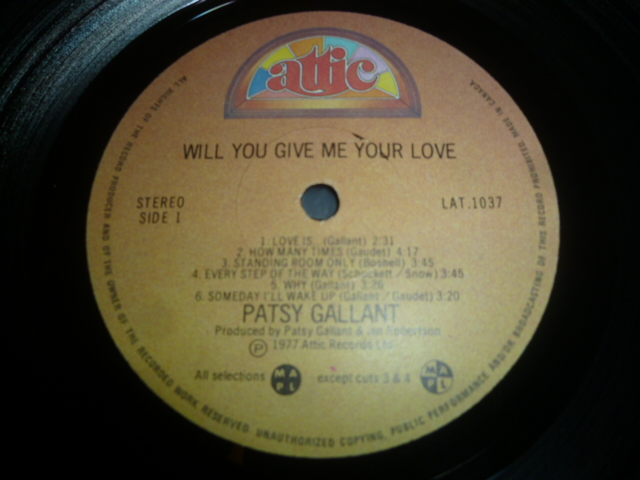 画像: PATSY GALLANT/WILL YOU GIVE ME YOUR LOVE