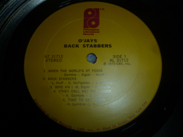 画像: O'JAYS/BACK STABBERS