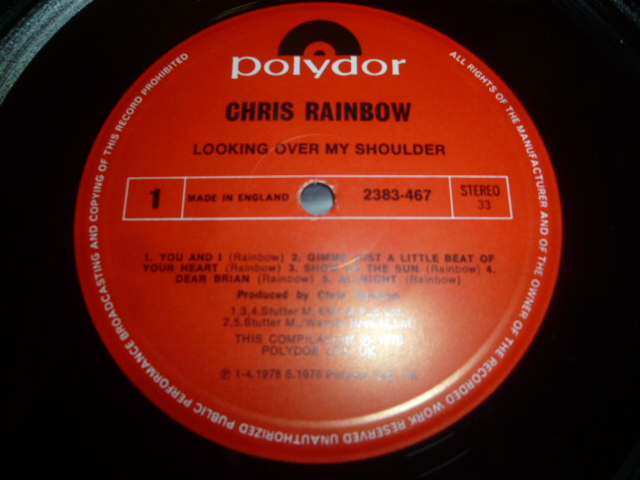 画像: CHRIS RAINBOW/LOOKING OVER MY SHOULDER