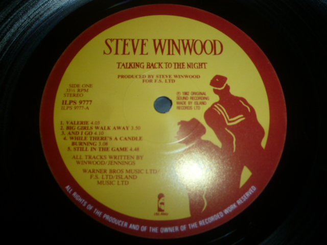 画像: STEVE WINWOOD/TALKING BACK TO THE NIGHT