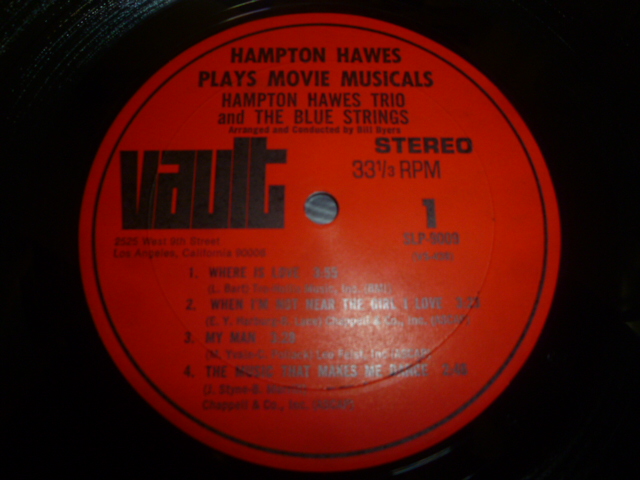 画像: HAMPTON HAWES/PLAYS MOVIE MUSICALS