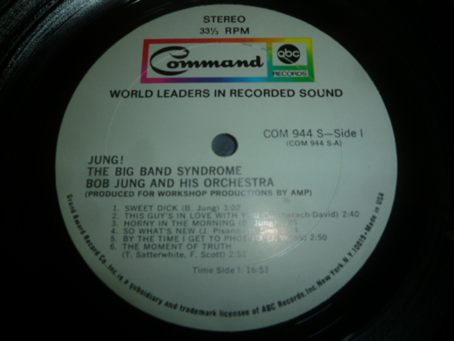 画像: BOB JUNG & HIS ORCHESTRA/JUNG !  THE BIG BAND SYNDROME