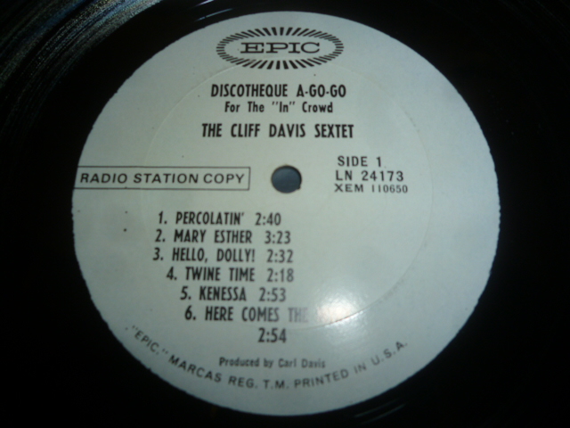 画像: CLIFF DAVIS SEXTET/DISCOTHEQUE A-GO-GO