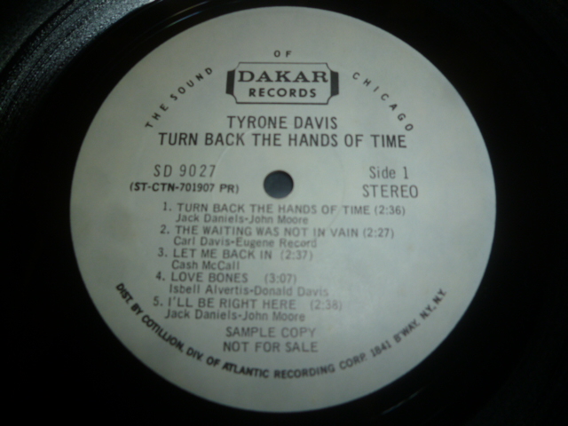 画像: TYRONE DAVIS/TURN BACK THE HANDS OF TIME