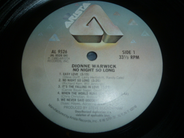 画像: DIONNE WARWICK/NO NIGHT SO LONG