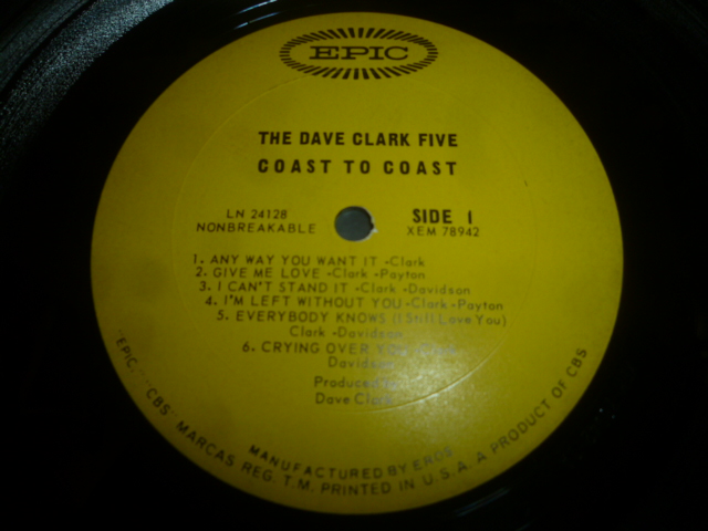 画像: DAVE CLARK FIVE/COAST TO COAST