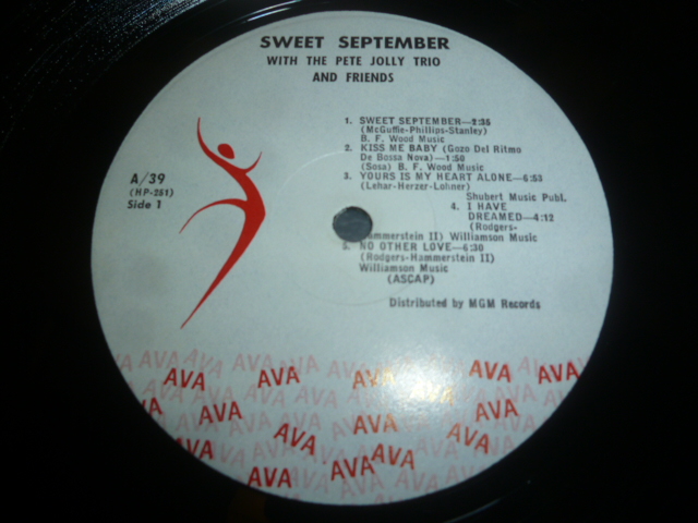 画像: PETE JOLLY TRIO & FRIENDS/SWEET SEPTEMBER