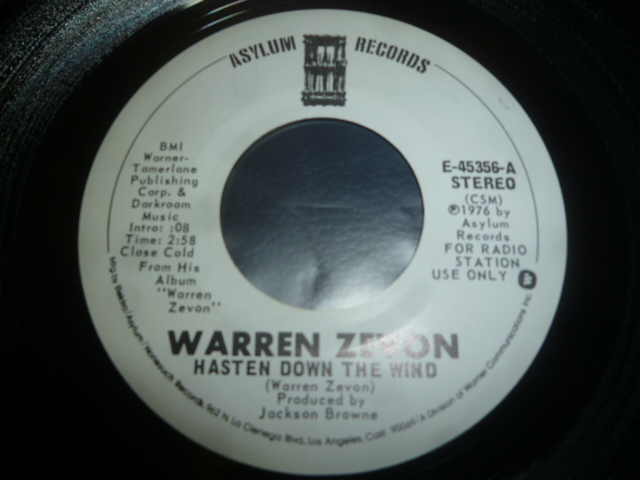 画像: WARREN ZEVON/HASTEN DOWN THE WIND