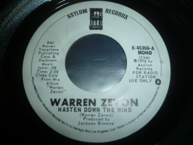 画像1: WARREN ZEVON/HASTEN DOWN THE WIND