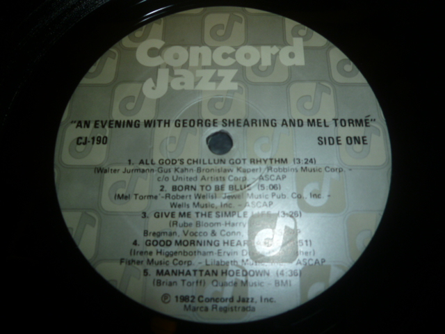 画像: GEORGE SHEARING & MEL TORME/AN EVENING WITH GEORGE SHEARING & MEL TORME 