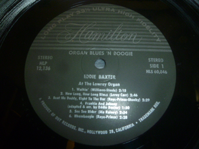 画像: EDDIE BAXTER/ORGAN BLUES 'N BOOGIE