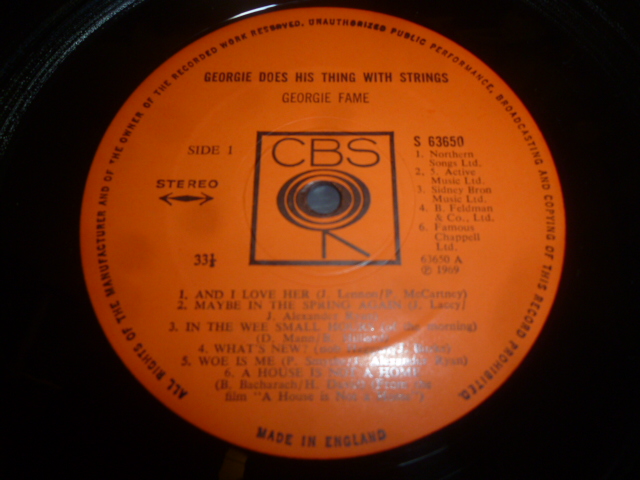 画像: GEORGIE FAME/GEORGE DOES HIS THING WITH STRINGS