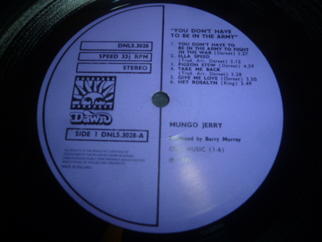 画像: MUNGO JERRY/YOU DON'T HAVE TO BE IN THE ARMY