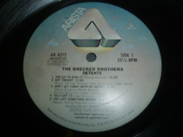 画像: BRECKER BROTHERS/DETENTE