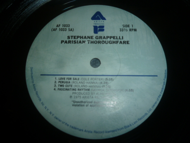 画像: STEPHANE GRAPPELLI/PARISIAN THOROUGHFARE