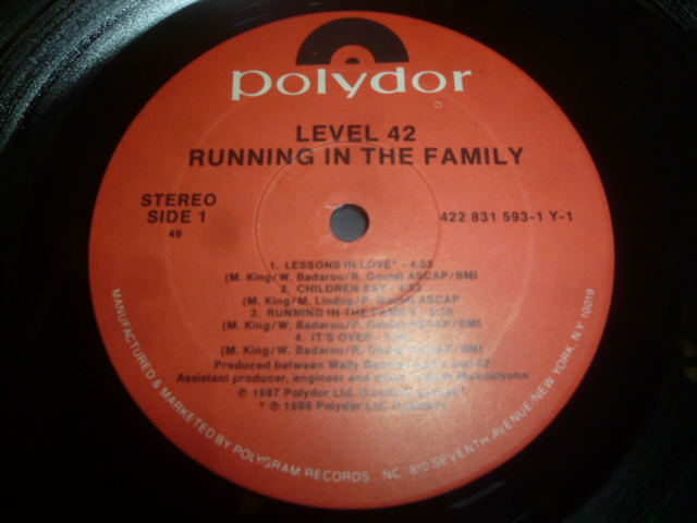 画像: LEVEL 42/RUNNING IN THE FAMILY