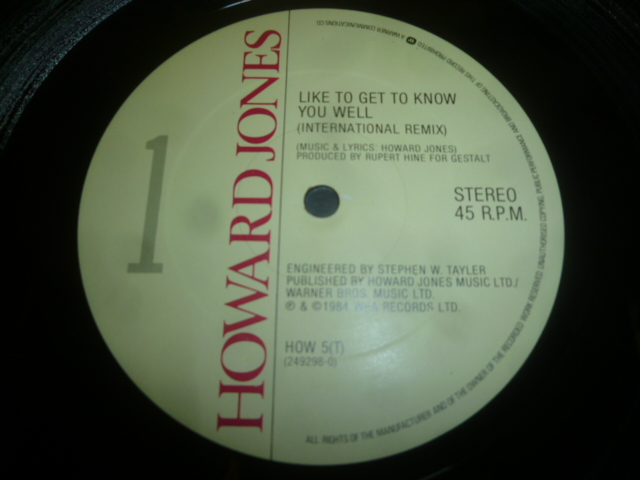 画像: HOWARD JONES/LIKE TO GET TO KNOW YOU WELL (12")