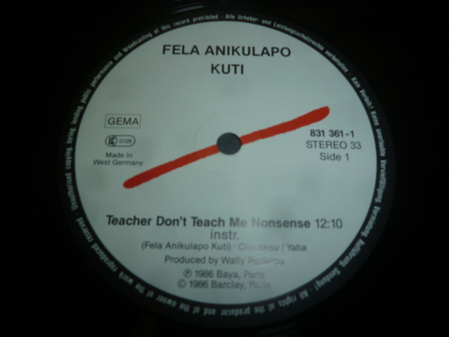 画像: FELA ANIKULAPO KUTI/TEACHER DON'T TEACH ME NONSENSE