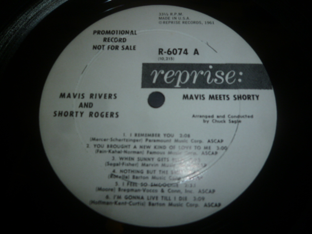 画像: MAVIS RIVERS & SHORTY ROGERS/MAVIS MEETS SHORTY