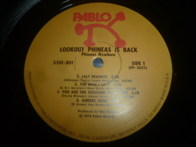 画像: PHINEAS NEWBORN TRIO/LOOK OUT - PHINEAS IS BACK!