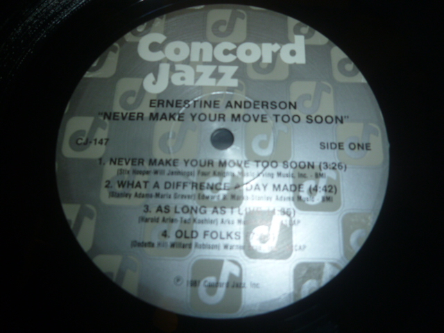 画像: ERNESTINE ANDERSON/NEVER MAKE YOUR MOVE TOO SOON