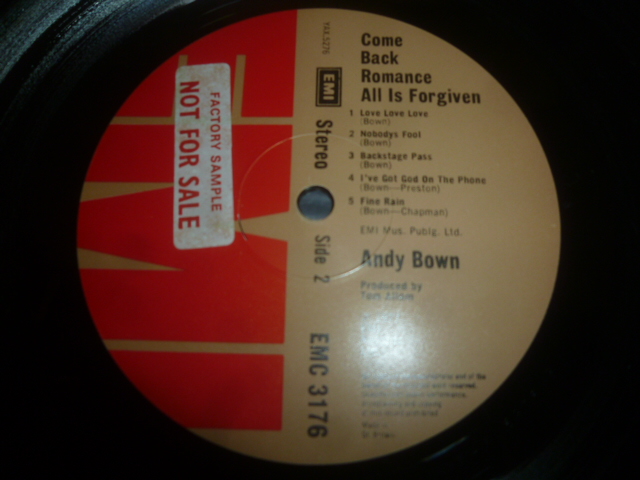 画像: ANDY BOWN/COME BACK ROMANCE, ALL IS FORGIVEN