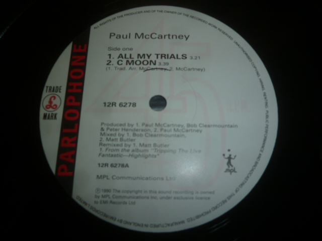 画像: PAUL McCARTNEY/ALL MY TRIALS (12")