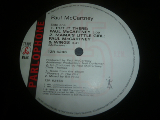 画像: PAUL McCARTNEY/PUT IT THERE (12")