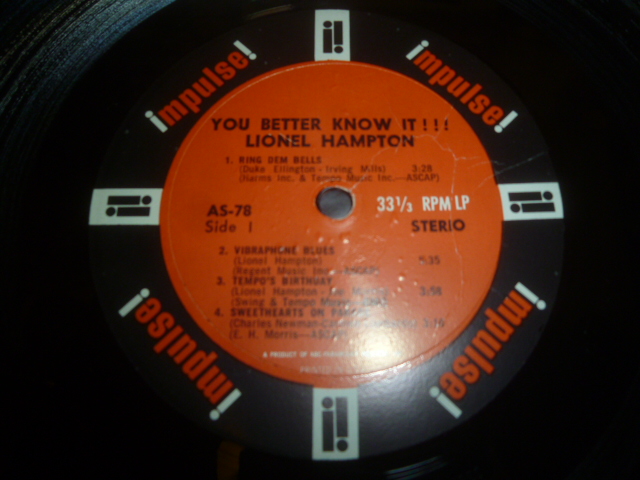 画像: LIONEL HAMPTON/YOU BETTER KNOW IT!!!