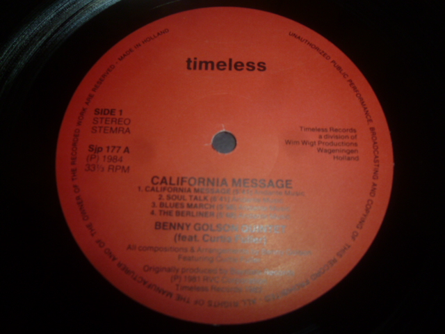 画像: BENNY GOLSON QUINTET/CALIFORNIA MESSAGE