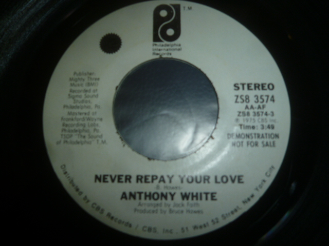画像: ANTHONY WHITE/NEVER REPAY YOUR LOVE