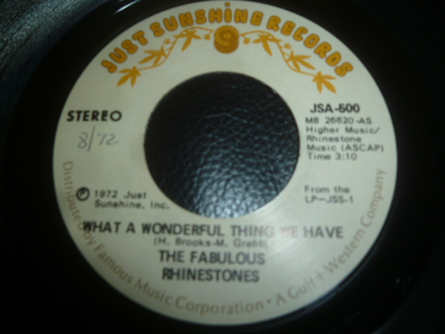 画像: FABULOUS RHINESTONES/WHAT A WONDERFUL THING WE HAVE