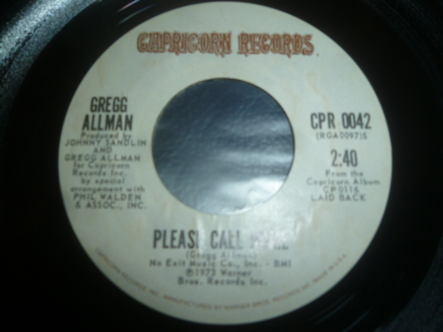 画像1: GREG ALLMAN/PLEASE CALL ME