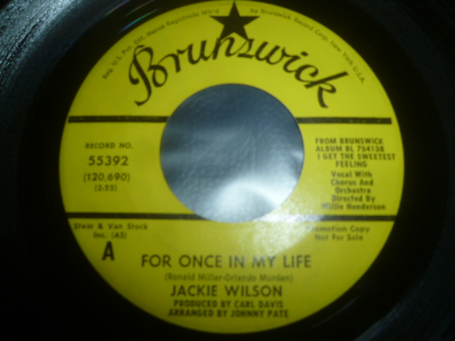 画像1: JACKIE WILSON/FOR ONCE IN MY LIFE