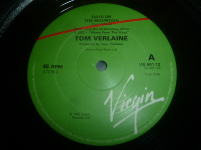 画像: TOM VERLAINE/DAYS ON THE MOUNTAIN (12")