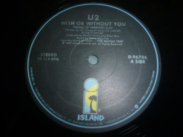 画像: U2/WITH OR WITHOUT YOU (12")