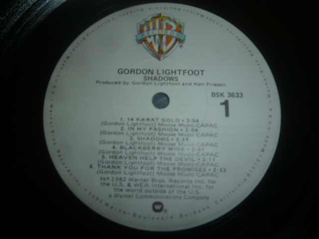 画像: GORDON LIGHTFOOT/SHADOWS