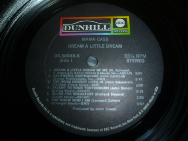 画像: MAMA CASS/DREAM A LITTLE DREAM